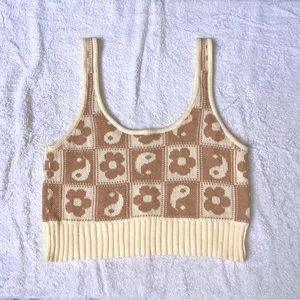 hippie pattern sweater tank